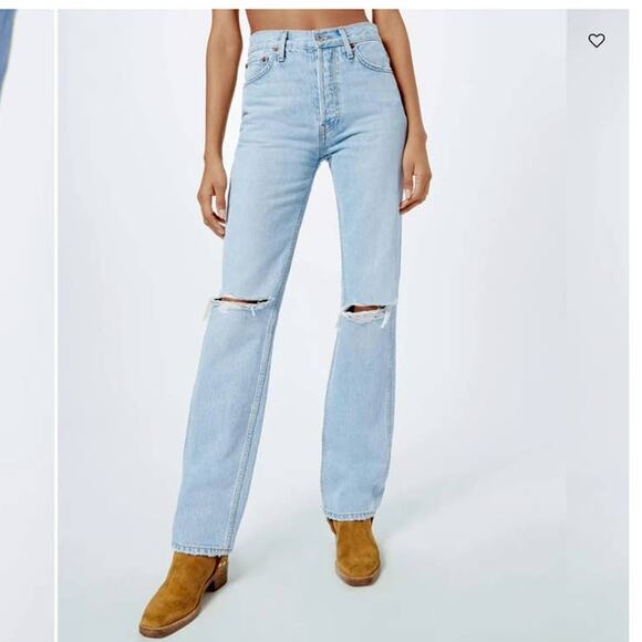 RE/DONE High Rise Loose Fit in Bleach Destroy Color Size 26 NWOT - Picture 12 of 12